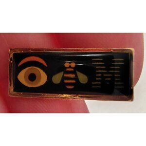 Vintage IBM Eye Bee M Logo Enamel Pin Paul Rand Computer Technology 1970's